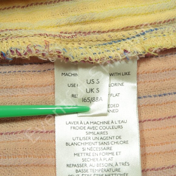 Free People Blouse Womens S Cream Oversized Solstice Plaid Top - Picture 8 of 9